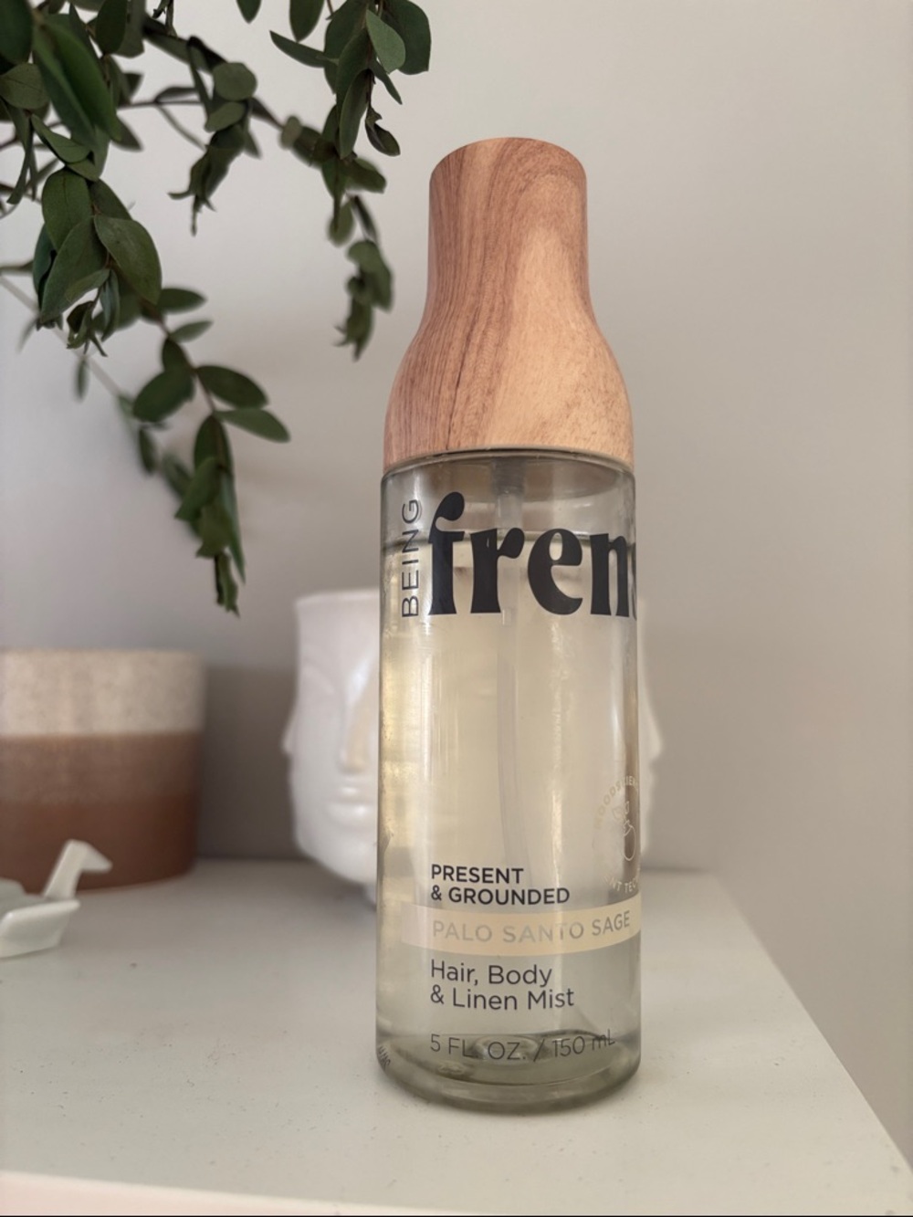 Palo Santo Sage Hair, Body & Linen Mist - Natural Wood Cap (Clear)